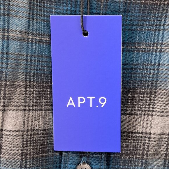 Apt.9 Men's Button Down Shirt Soft Touch Flannel Blue Medium - Picture 4 of 13